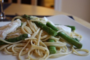 linguine with asparagus and egg