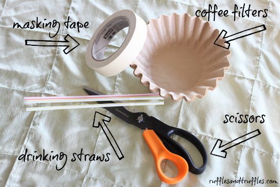 DIY coffee filter flower materials
