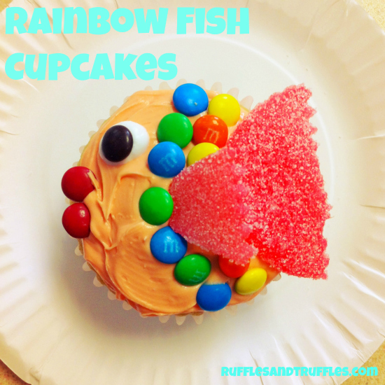 Rainbow fish cupcake