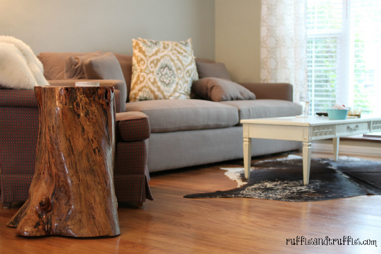 DIY tree stump table 3