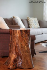 DIY tree stump table