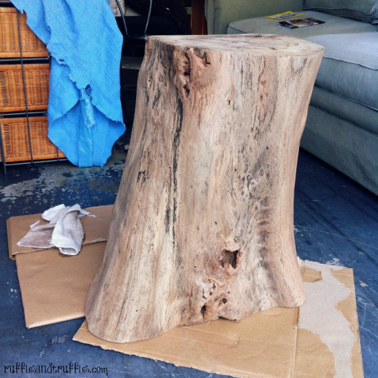 sanded tree stump table 2