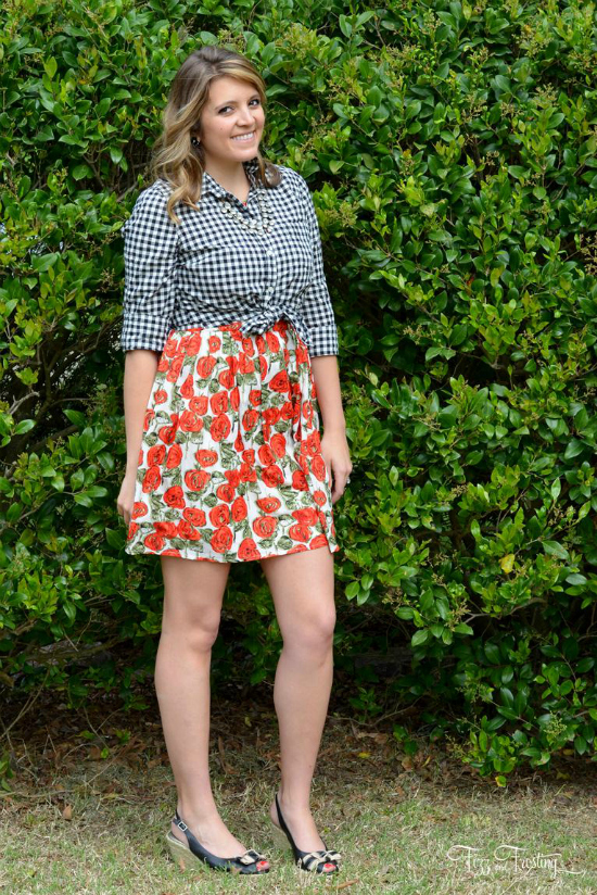 gingham and floral print