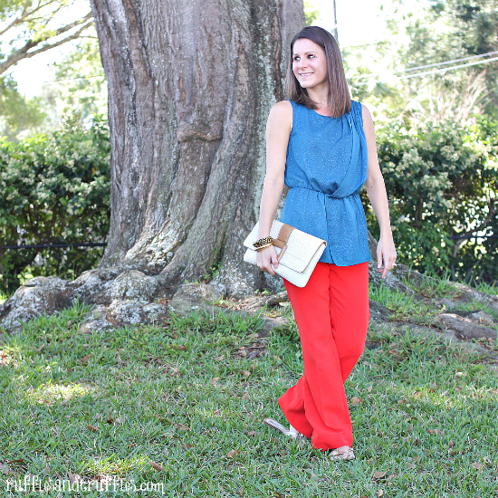 turquoise and orange outfit 3