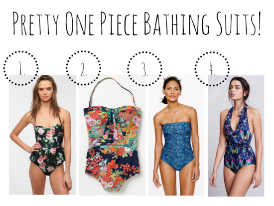 Floral Print One Piece Bathing Suits