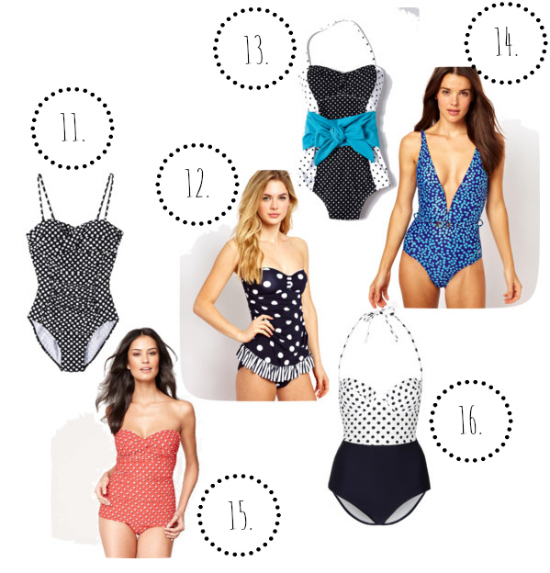 Polka Dot One Piece Bathing Suits