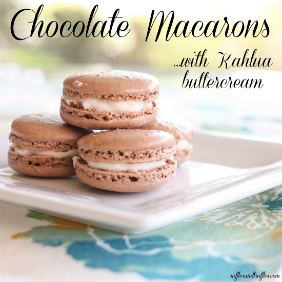 chocolate macarons with Kahlua buttercream