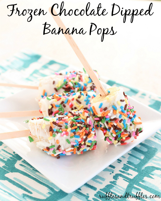 Frozen chocolate covered banana pops