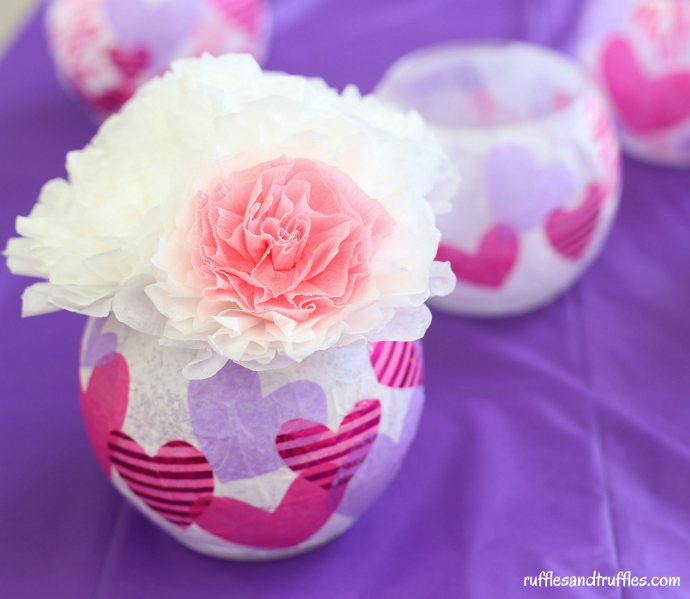 Valentine Heart Vases DIY
