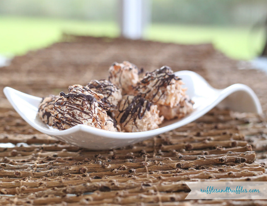 toasty chocolate drizzled coconut macaroons