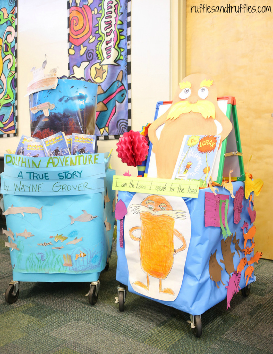 Decorated book carts