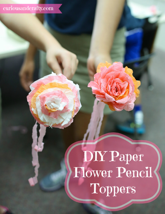 coffee filter flower pencil toppers
