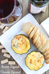 Acorn Squash Cheese Spread with Spinach and Artichokes