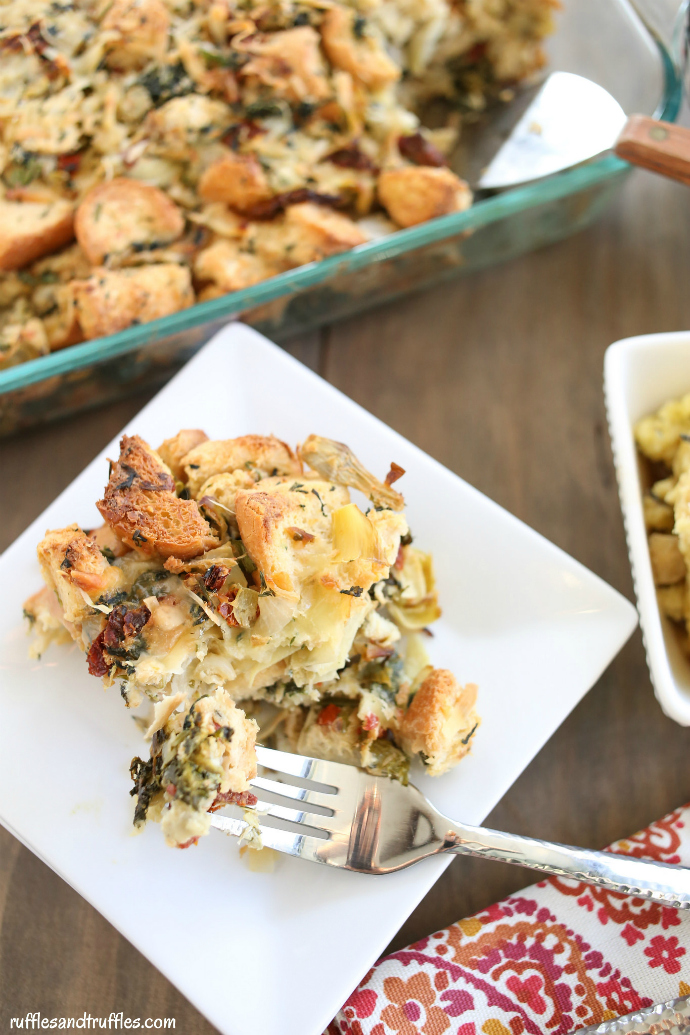 Spinach, Artichoke, Brie, and Sundried Tomato Stuffing