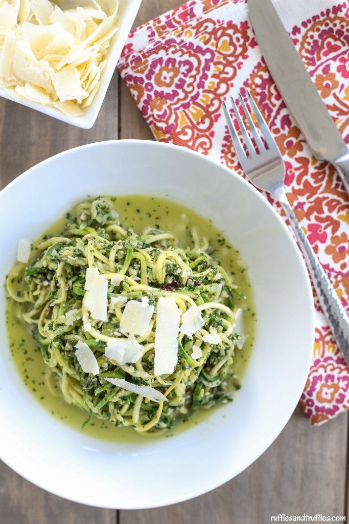 Kale Pesto with Squash Noodles for SundaySupper Helpful Homemade