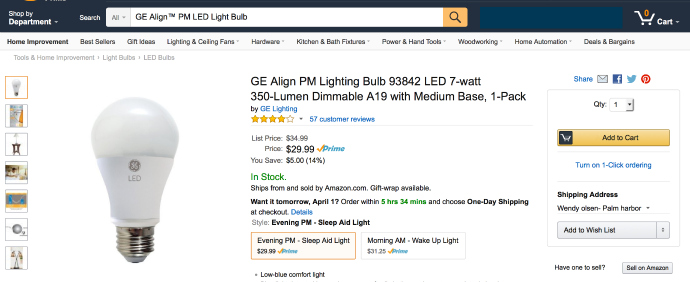 Amazon GE Light Bulb