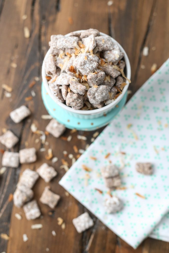 Toasted Coconut Puppy Chow for SundaySupper Helpful Homemade