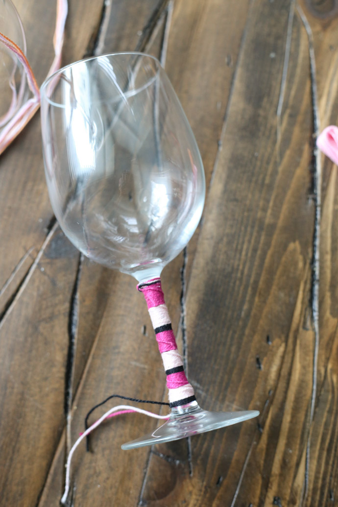 Friendship Bracelet Wine Glasses