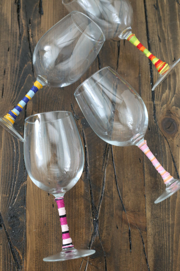 Friendship Bracelet Wine Glasses