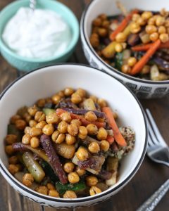 Glazed Carrot and Quinoa Salad with Crispy Chickpeas
