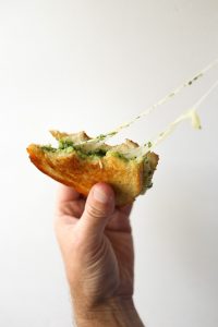 Arugula Basil Pesto Grilled Cheese