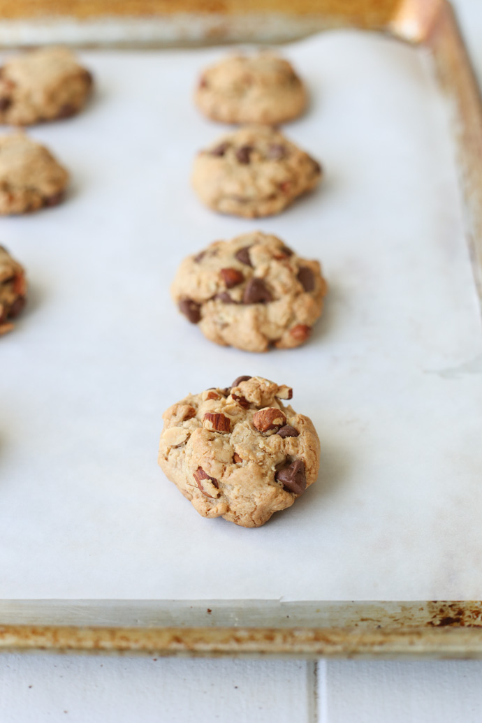 Toasted Almond Oatmeal Chocolate Chip Cookies