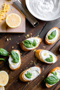 Whipped Ricotta Toasts with Lemon and Basil