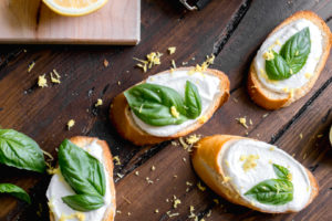 Whipped Ricotta Toasts with Lemon and Basil