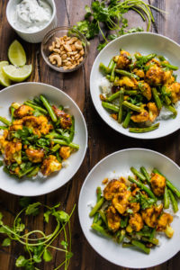 spiced cauliflower and green beans